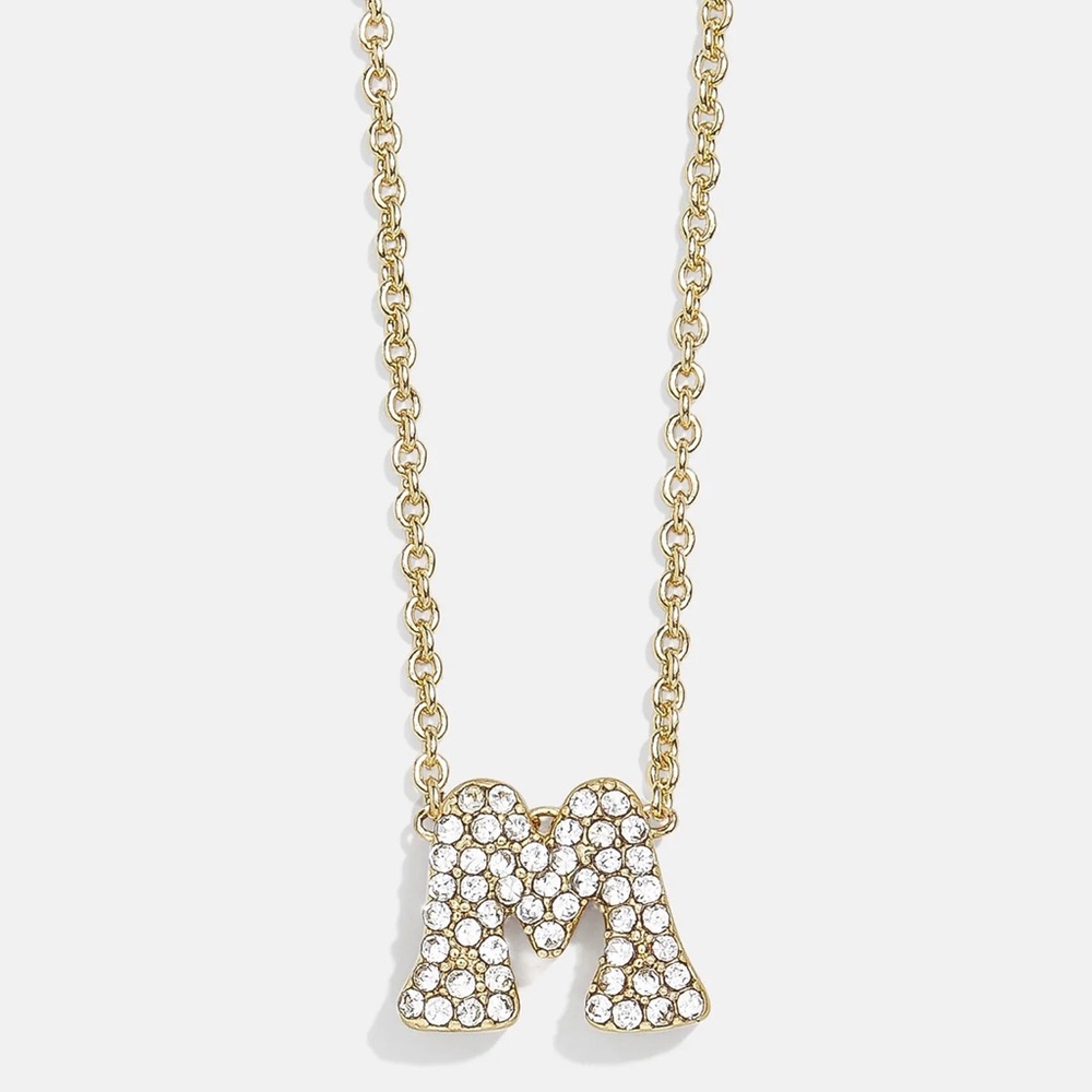Baublebar Retro Pavé Initial Necklace